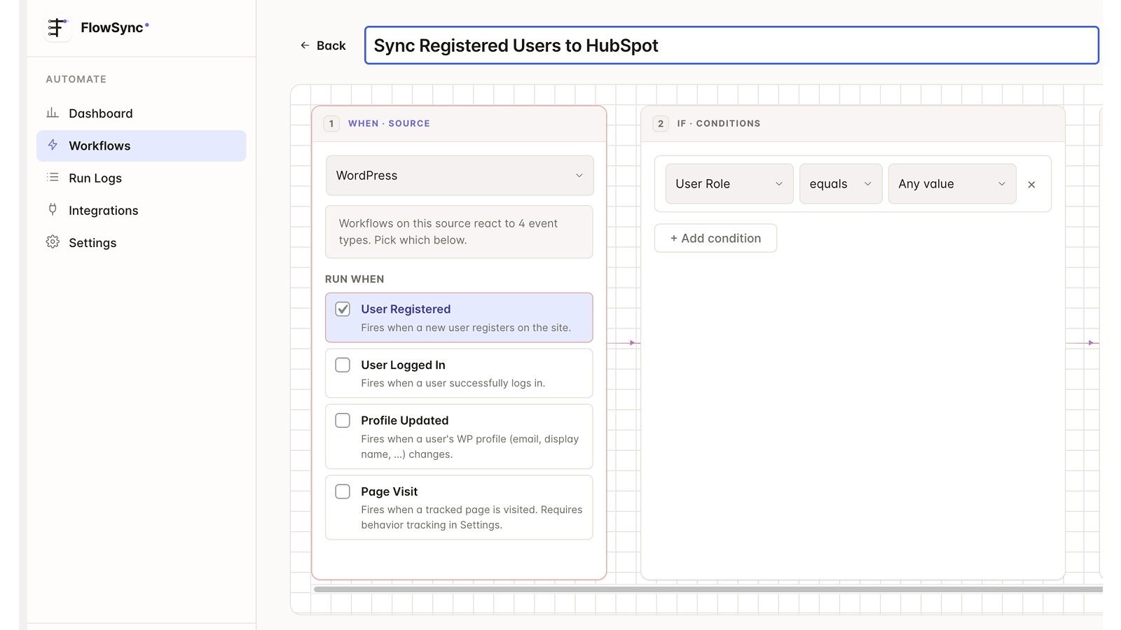 Workflow Source and Conditions